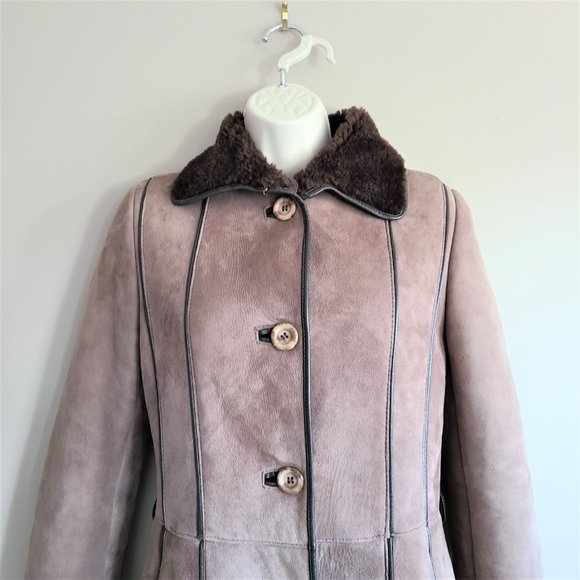 Real shearling/sheepskin Leather Attic Vintage long coat with leather details. - Picture 2 of 15